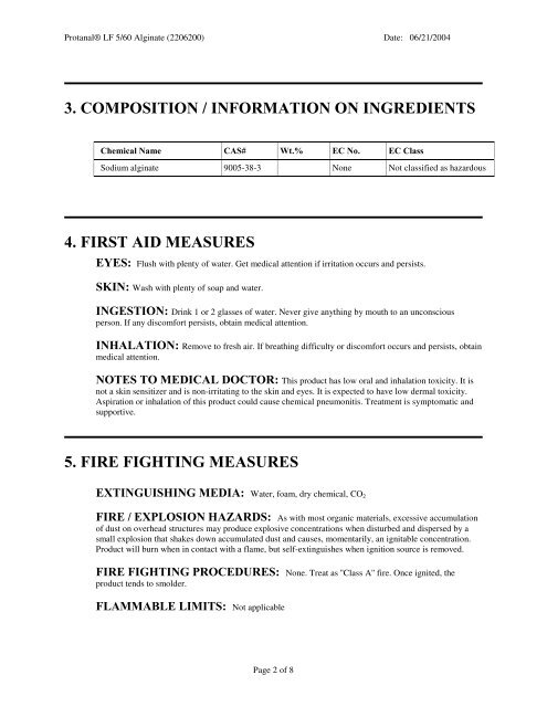 Protanal® LF 5/60 Alginate - FMC Corporation