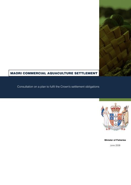 maori commercial aquaculture settlement - Ministry of Fisheries