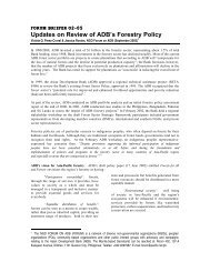 Updates on Review of ADB's Forestry Policy - NGO Forum on ADB