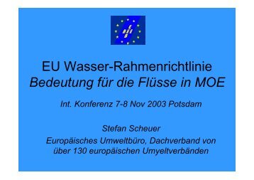 EU Wasser-Rahmenrichtlinie Bedeutung für die ... - Europa im Fluss