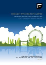 FORESIGHT INVESTMENTS PCC LIMITED - Foresight Group