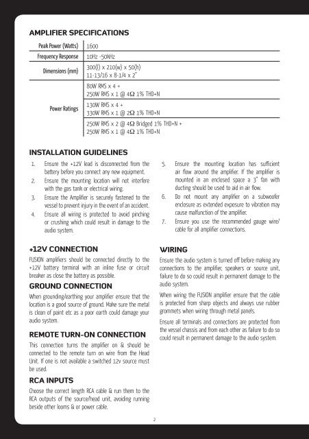 MS-DA51600 Amplifier Manual.indd - Datatail