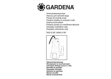 Gebrauchsanweisung - Gardena-ersatzteile.ch