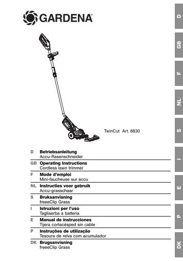 Gebrauchsanweisung - Gardena-ersatzteile.ch