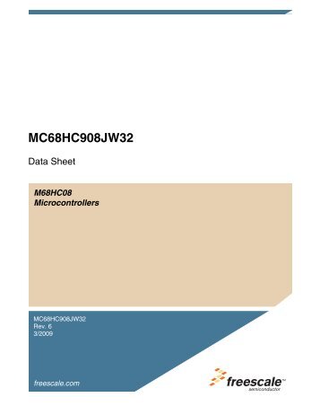 MC68HC908JW32, MC68HC908JW32 - Data Sheet - Freescale