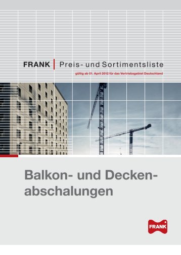 Balkon- und Deckenabschalung - Max Frank GmbH & Co. KG