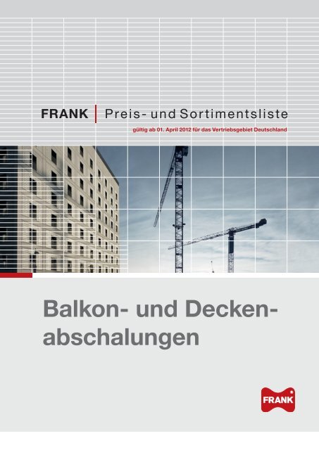 Balkon- und Deckenabschalung - Max Frank GmbH & Co. KG