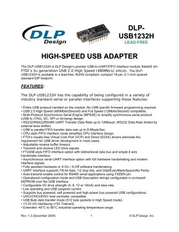 DLP- USB1232H HIGH-SPEED USB ADAPTER - FTDI