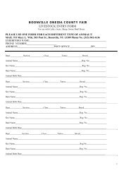 2013 Livestock Entry Form