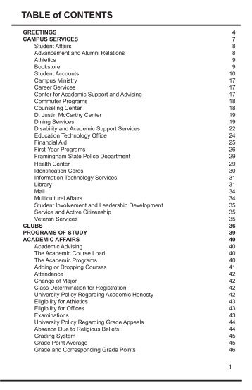 Student Ram Handbook (2012 - 2013) - Framingham State University