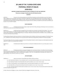 State Aerie By-Laws 2009-11 - Fraternal Order of Eagles