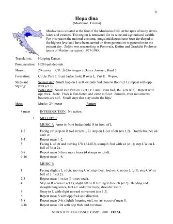 Hopa dina - Stockton Folk Dance Camp