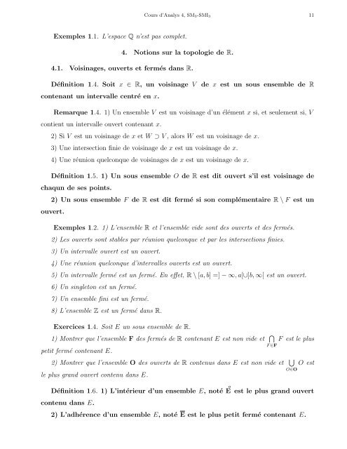 Cours d'Analyse 4 - Faculté des Sciences Rabat