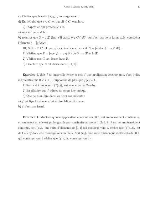 Cours d'Analyse 4 - Faculté des Sciences Rabat