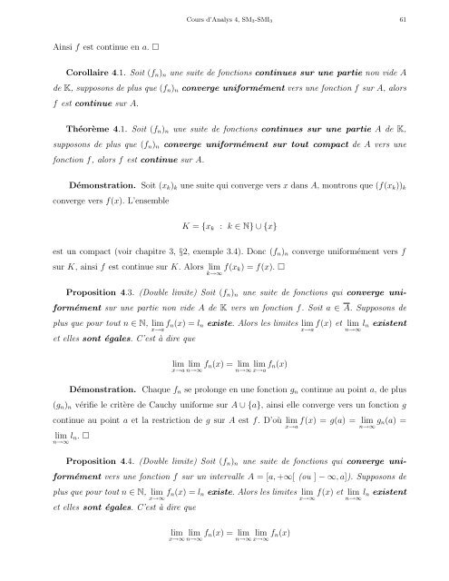 Cours d'Analyse 4 - Faculté des Sciences Rabat