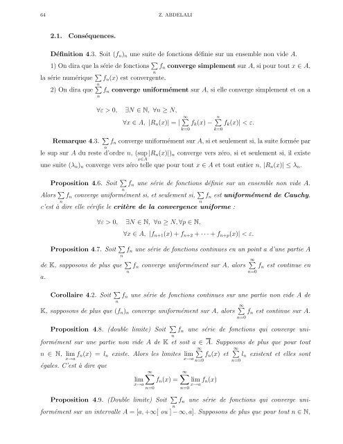 Cours d'Analyse 4 - Faculté des Sciences Rabat