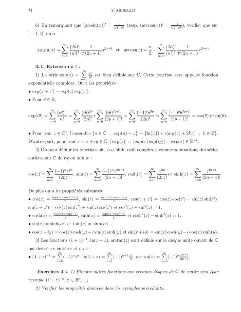 Cours d'Analyse 4 - Faculté des Sciences Rabat