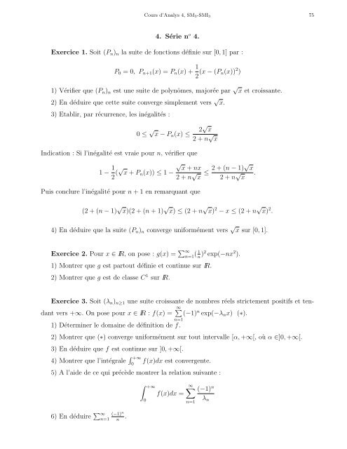 Cours d'Analyse 4 - Faculté des Sciences Rabat