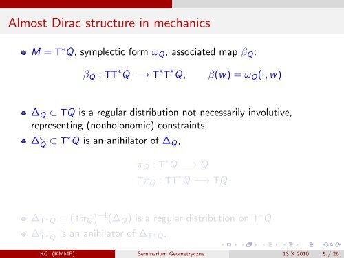 Dirac structures and geometry of nonholonomic constraints