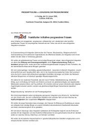 Pressemitteilung Frankfurter Initiative my2id - Frankfurter Presseclub