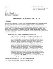EMERGENCY RESPONDER TOLL PLAN - Florida's Turnpike