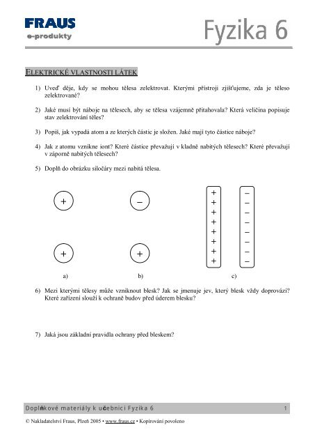 ELEKTRICKÉ VLASTNOSTI LÁTEK - Fraus