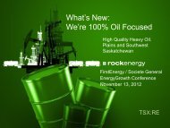 Rock Energy Inc. - FirstEnergy Capital Corp.