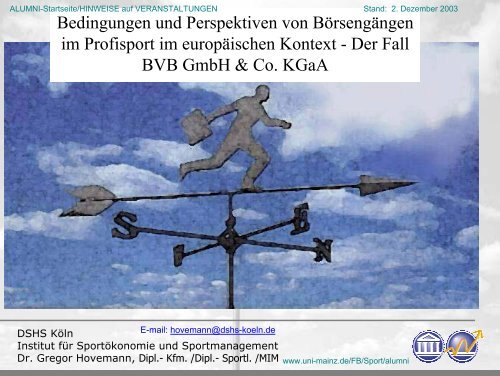 Bedingungen und Perspektiven von Börsengängen im Profisport im ...