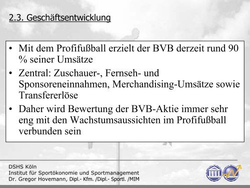 Bedingungen und Perspektiven von Börsengängen im Profisport im ...