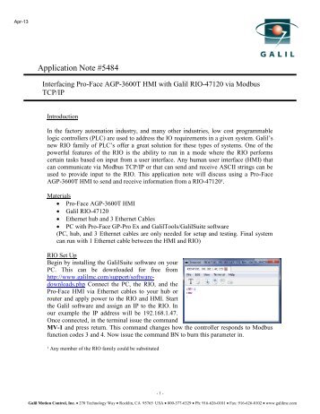 Application Note #5484 - Galil