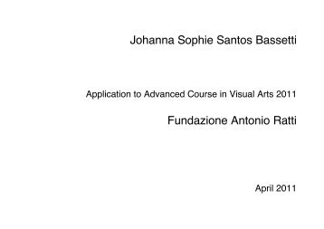 Johanna Sophie Santos Bassetti - Fondazione Antonio Ratti