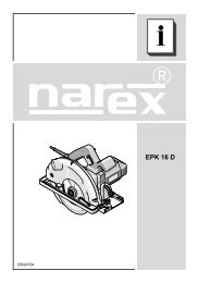 Návod k použití Ruční okružní pila NAREX EPK 16 D