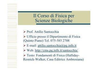 Il Corso di Fisica per Scienze Biologiche