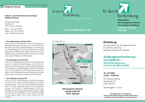 Flyer und Anmeldung - Weiterbildung in Baden-Württemberg