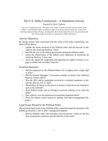 The U.S. Strike Commission—A Simulation Activity - Federal Judicial ...