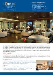 Hotel factsheet - Fortune Park Hotels