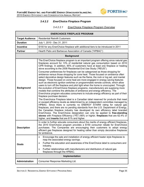 FEI-FEVI 2010 EEC Report filed March 31, 2011 - FortisBC