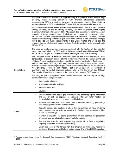 FEI-FEVI 2010 EEC Report filed March 31, 2011 - FortisBC