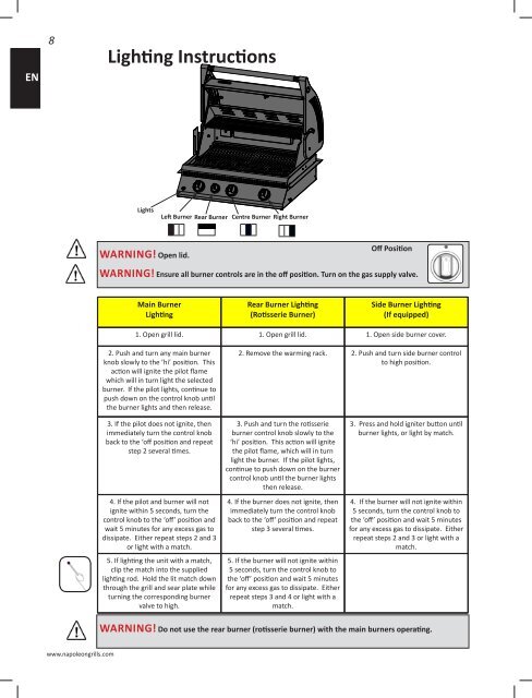 Napoleon built in BBQ BILEX485 Anleitung - Gardelino