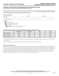 International Financial Certificate Form - Florida Institute of Technology