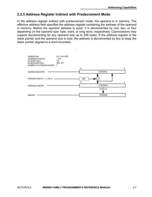 MOTOROLA M68000 FAMILY Programmer's Reference ... - Freescale