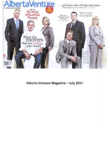 Alberta's 50 Most Influential People for 2011 - FirstEnergy Capital ...