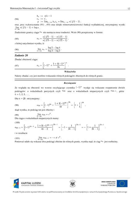 Matematyka:Matematyka I - ćwiczenia/Ciągi zwykłe