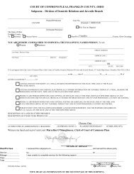 Subpoena - Franklin County, Ohio