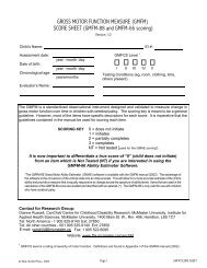 GROSS MOTOR FUNCTION MEASURE (GMFM) SCORE SHEET ...