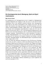 Die Ganztagsschule durch Bewegung, Spiel und Sport rhythmisieren.