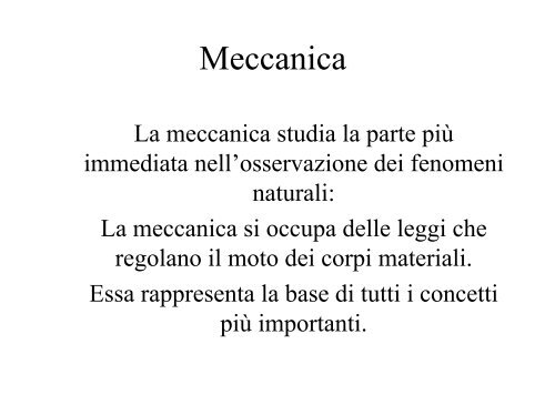 Meccanica - Fisica