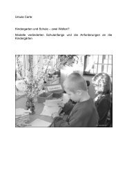 Kindergarten und Schule Œ zwei Welten