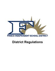 District Regulations - Frisco ISD