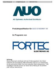 Produktspezifikation für AUO G156XW01 V0 Im ... - Fortec AG